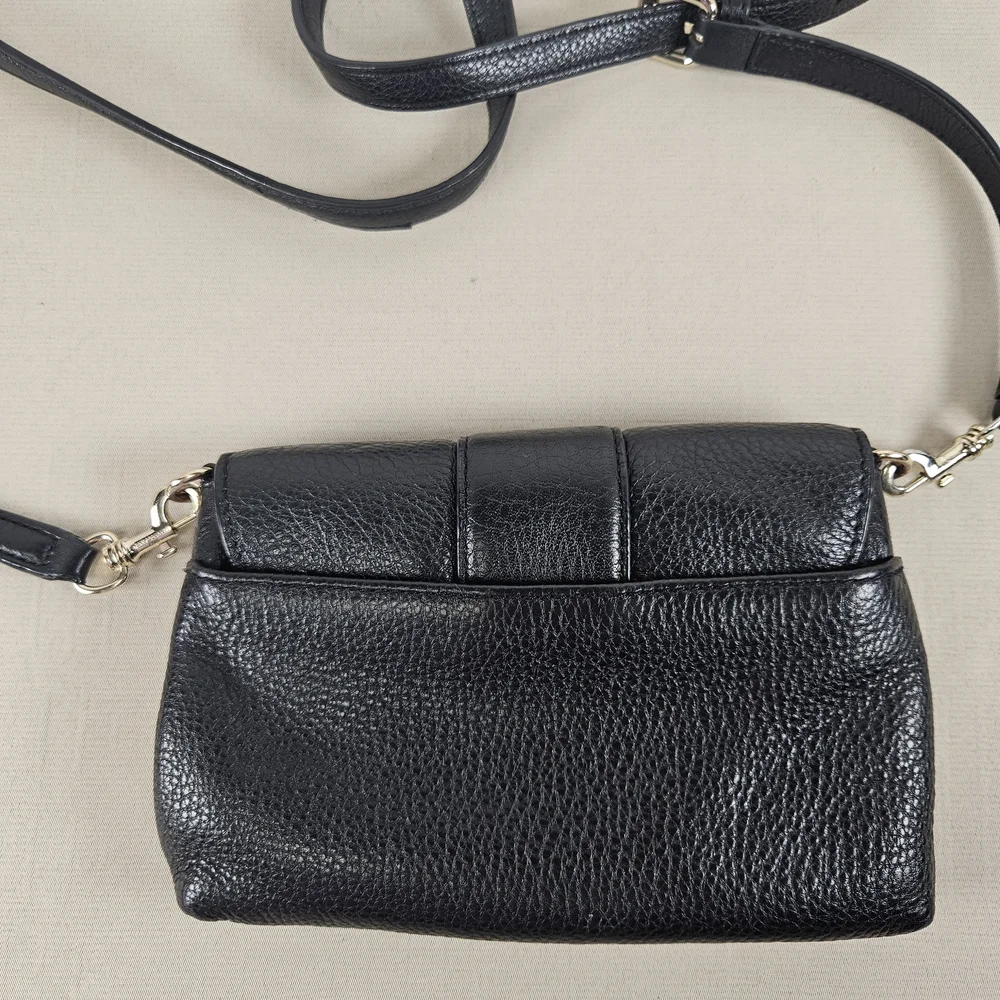 Karl Lagerfeld Black Pebbled Leather Crossbody Bag - Picture 11 of 16